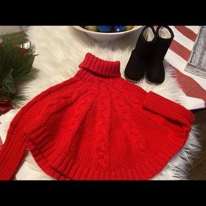 🎄 Christmas Special 🎄Toddler Girls Red big collar poncho. BUNDLE & SAVE.